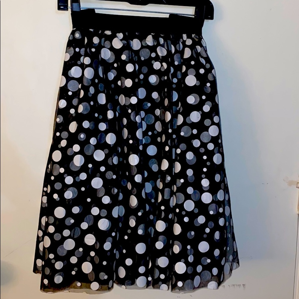Tule Black With White Polka Dot Full Skirt